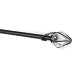 Glass Lantern Finial Extendable Curtain Rod Black 25MM (Hardware Included) - The Decor Mart 