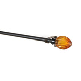 Lotus Bud Finial Extendable Curtain Rod Black 25MM (Hardware Included) - The Decor Mart 