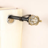 Gold Bullet Finial Extendable Curtain Rod Black 25MM (Hardware Included) - The Decor Mart 
