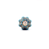 Blue Gold Ceramic Decorative Knobs - Set Of 4 - The Decor Mart 