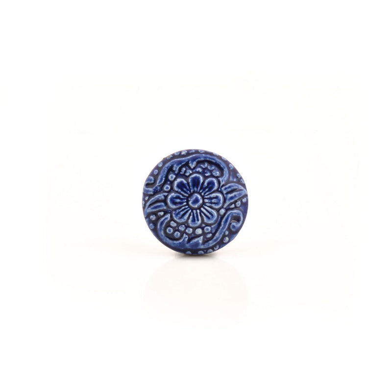 Blue Ceramic Decorative Knobs - Set Of 4 - The Decor Mart 