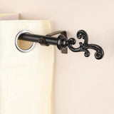 Regal Metal Finial Extendable Curtain Rod Black 25MM (Hardware Included) - The Decor Mart 