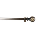 Mughal Metal Extendable Curtain Rod Black 25MM (Hardware Included) - The Decor Mart 