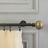 Spectra Metal Extendable Double Curtain Rod Black 25MM (Hardware Included) - The Decor Mart 