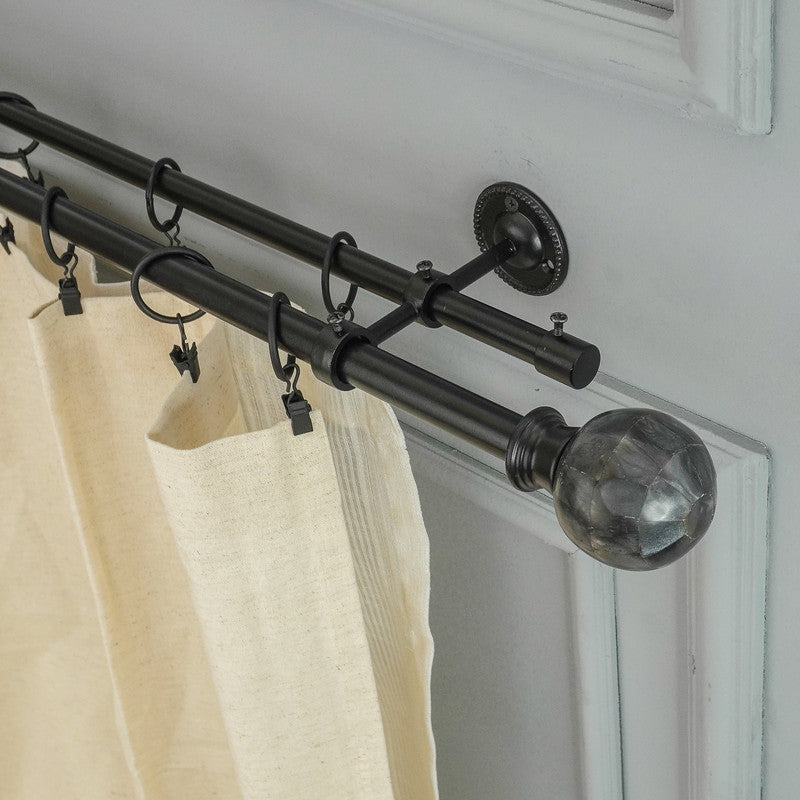 Copy of Magnamo MOP Extendable Double Curtain Rod Black 25MM (Hardware Included) - The Decor Mart 