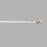 Mughal Ceramic Finial Extendable Curtain Rod White 19MM (Hardware Included) - The Decor Mart 