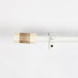 Marble & Wood Blend Finial Extendable Curtain Rod White 25MM (Hardware Included) - The Decor Mart 