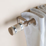 MOP & Wood Blend Finial Extendable Curtain Rod Brown 19MM (Hardware Included) - The Decor Mart 