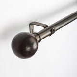 Coco Shell Finial Extendable Curtain Rod Black 25MM (Hardware Included) - The Decor Mart 