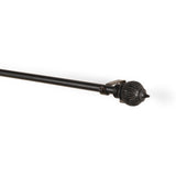 Conch Wood Finial Extendable Curtain Rod Black 19MM (Hardware Included) - The Decor Mart 