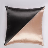 Asymmetrical Satin Cushion Cover- Black & Pink (Set of 2) - The Decor Mart 