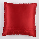 Smocked Satin Cushion Cover- Red (Set of 2) - The Decor Mart 