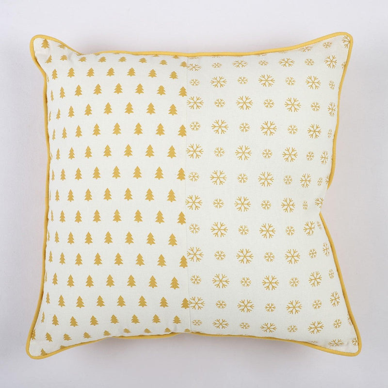 Cotton Two Way Cushion Cover- Yellow (Set of 5) - The Decor Mart 