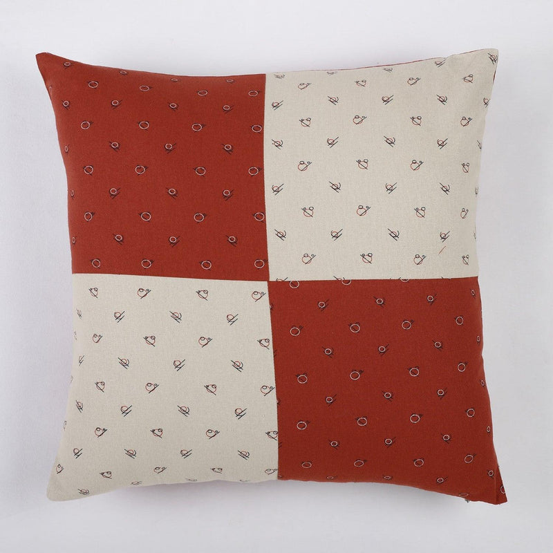 Cotton Two Way Printed Cushion Cover- Red & White (Set of 5) - The Decor Mart 