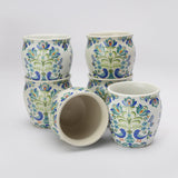 Ceramic Kullad- Floral(Set of 6) - The Decor Mart 