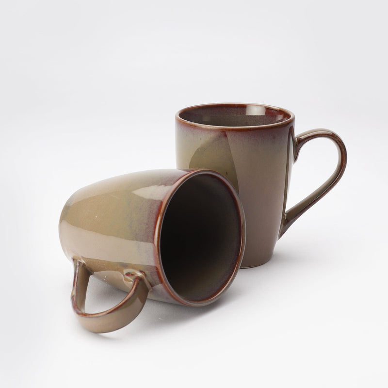 Ceramic Glazed Mug-Brown (Set of 2) - The Decor Mart 