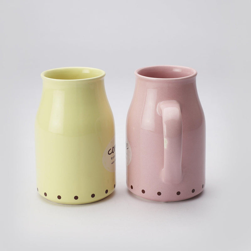 Ceramic Pastel Mug- Lemon & Pink  (Set of 2) - The Decor Mart 