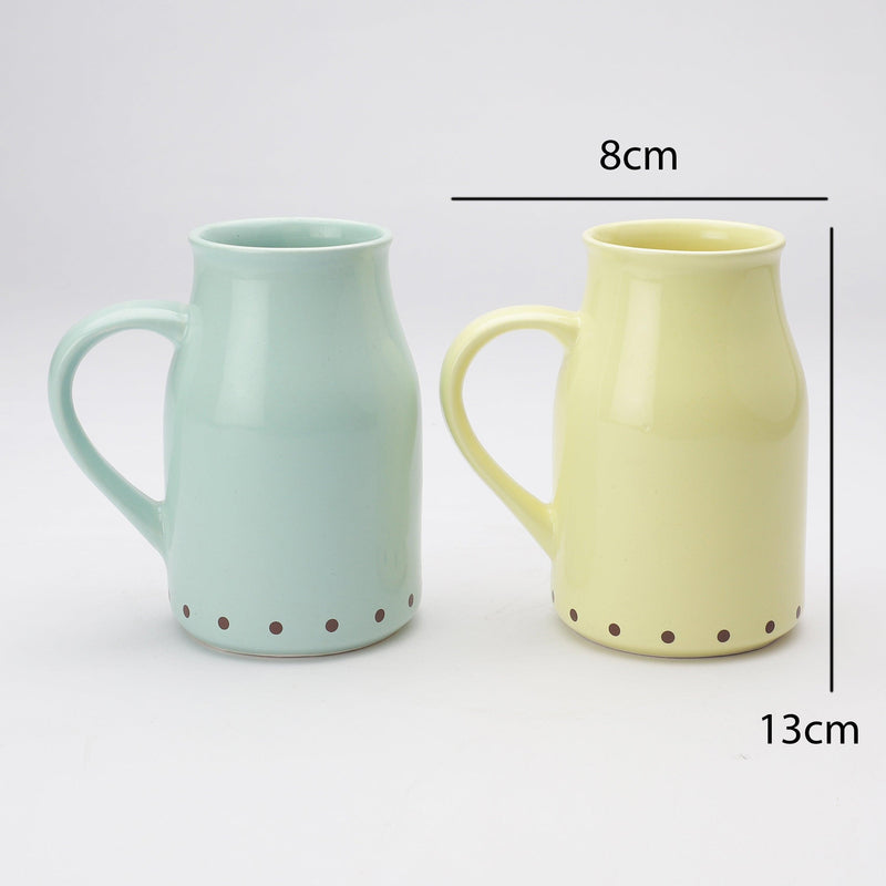 Ceramic Pastel Mug- Lemon & Mint  (Set of 2) - The Decor Mart 