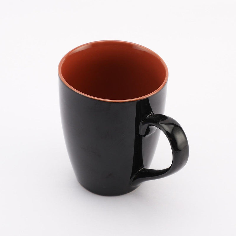 Ceramic Black Glazed Mug- Set of 6 - The Decor Mart 