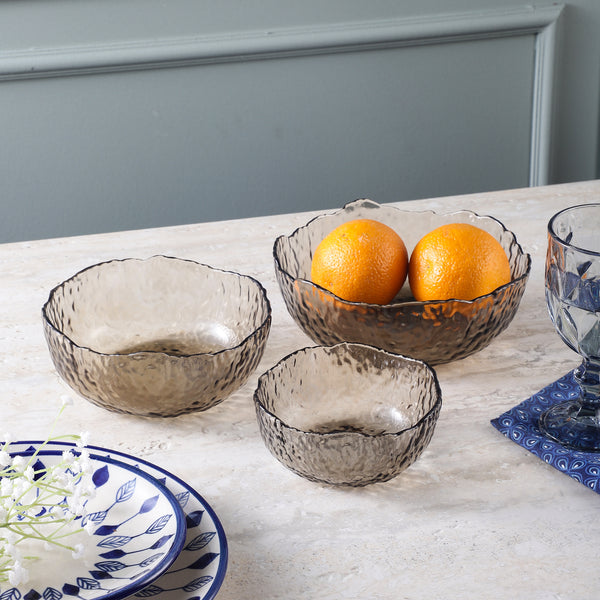 Textured Serving Bowl- Champagne (Set of 3)