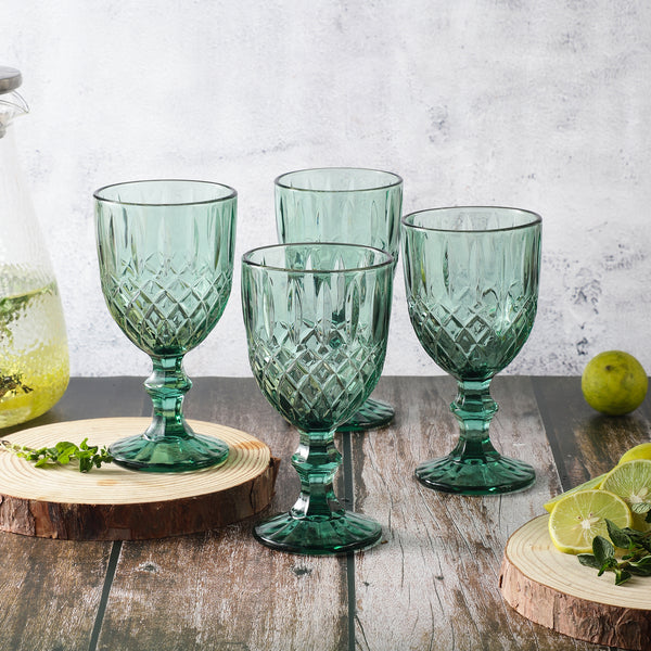 Tinted Cross Goblet- Green