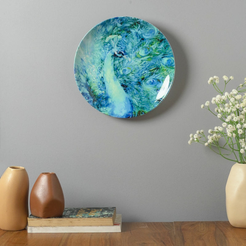 Blue Peacock Wall Plate