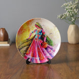 Colourfull Folk Lady Wall Plate