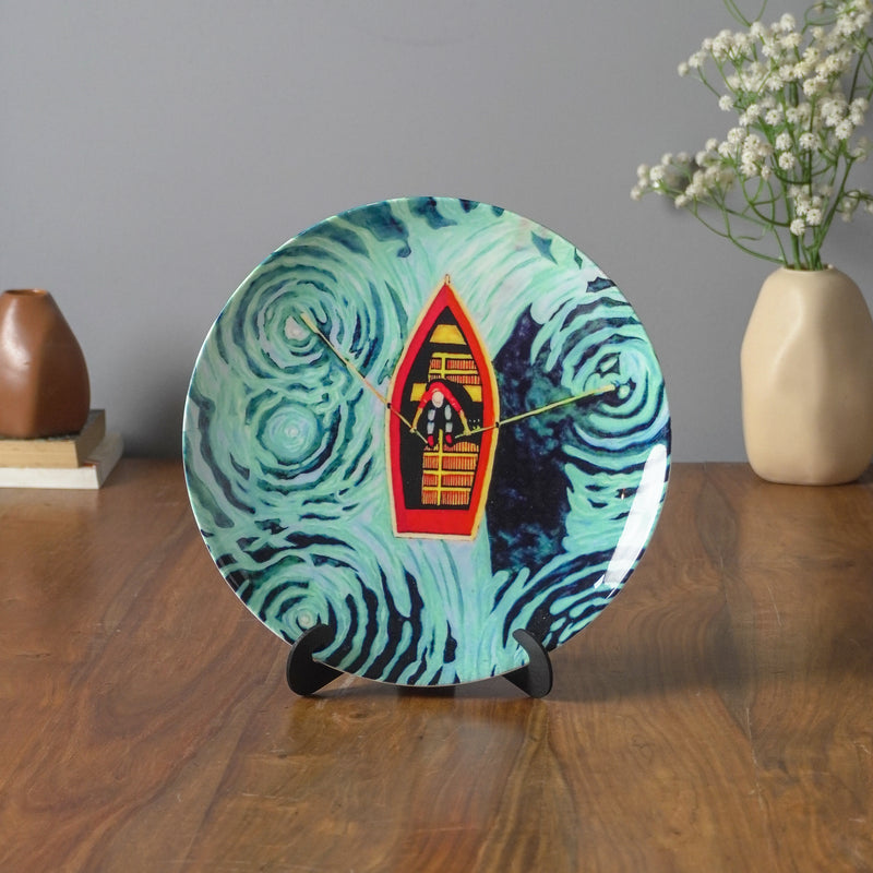 Swirly Lake Boat Wall Plate