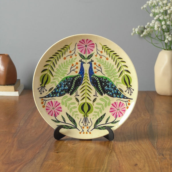 Floral Peacock Wall Plate