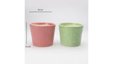 The Decor Mart Camouflage Green  And Rose Pink Textured  Ceramic Planters- Set Of 2 - The Decor Mart 