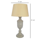 The Decor Mart Antique Hand Crafted Grey Table Lamp With Shade (Includes Bulb) - The Decor Mart 