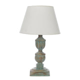 Distressed Aqua Table Lamp With Shade (Bulb Included) - The Decor Mart 