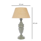 Distressed Olive Table Lamp With Shade (Bulb Included) - The Decor Mart 