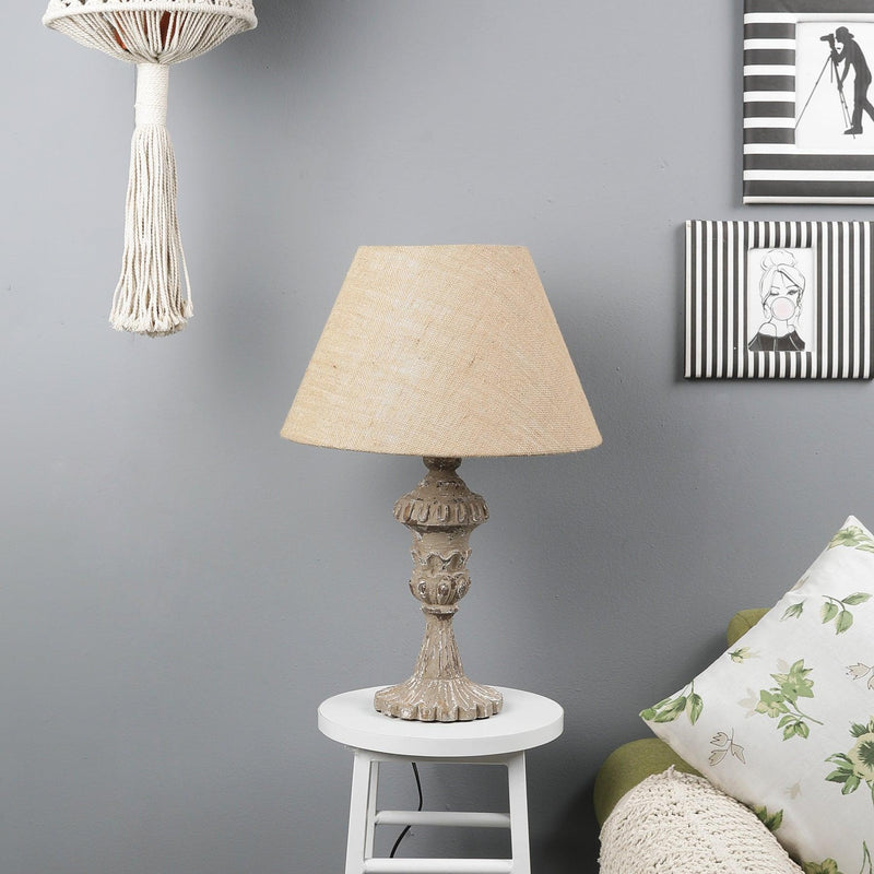 Distressed Antique Table Lamp With Shade (Bulb Included) - The Decor Mart 