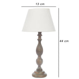 Distressed Antique Wood Table Lamp With Shade (Bulb Included) - The Decor Mart 