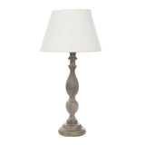 Distressed Antique Wood Table Lamp With Shade (Bulb Included) - The Decor Mart 