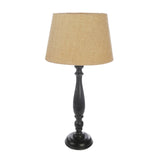 Antique Black Wood Table Lamp With Shade (Bulb Included) - The Decor Mart 