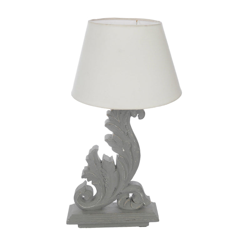 Floral Wood Table Lamp With Shade (Bulb Included) - The Decor Mart 