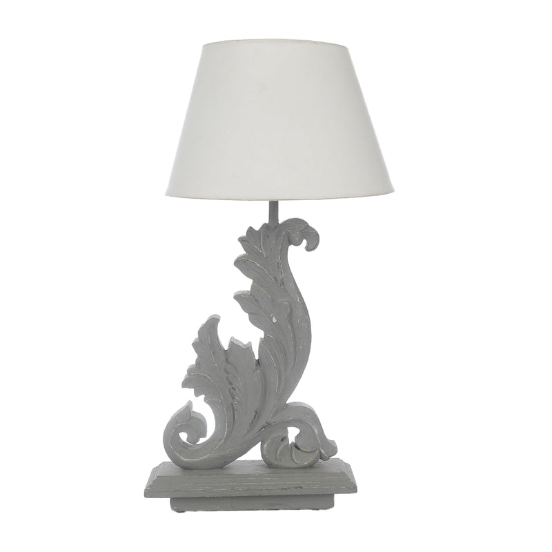 Floral Wood Table Lamp With Shade (Bulb Included) - The Decor Mart 