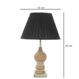 The Decor Mart Antique Pillar, Hand Natural Wood Table Lamp With Shade (Includes Bulb) - The Decor Mart 