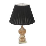 The Decor Mart Antique Pillar, Hand Natural Wood Table Lamp With Shade (Includes Bulb) - The Decor Mart 