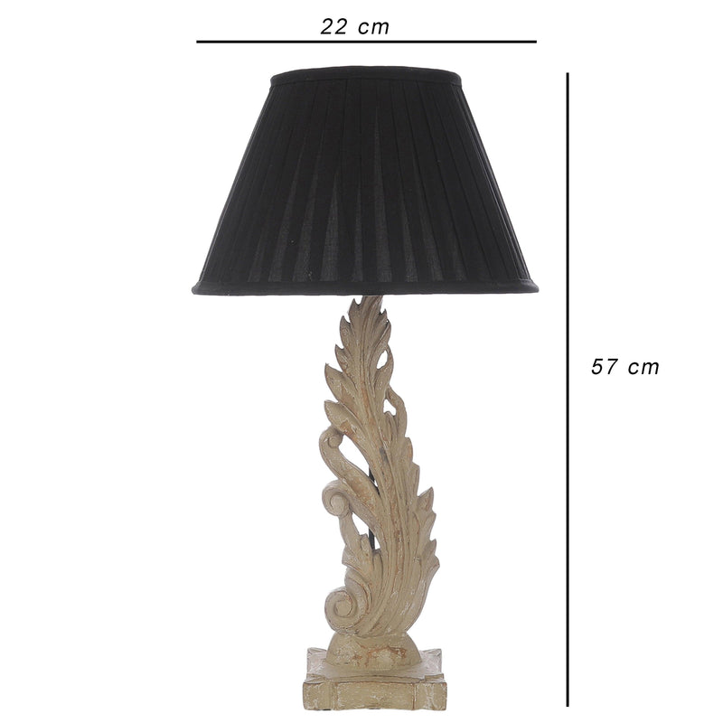 The Decor Mart Intricately Carved Antique Table Lamp With Shades (Includes Bulb) - The Decor Mart 