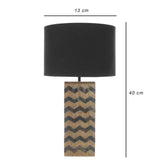 The Decor Mart Vintage Wood And Metal Detailing  Table Lamp With Shades (Includes Bulb) - The Decor Mart 