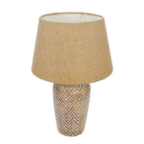 The Decor Mart Hand Carved Antique Wooden Table Lamp With Shades (Includes Bulb) - The Decor Mart 