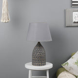 The Decor Mart Vintage Hand Crafted Distressed Grey  Table Lamp With Shades (Includes Bulb) - The Decor Mart 