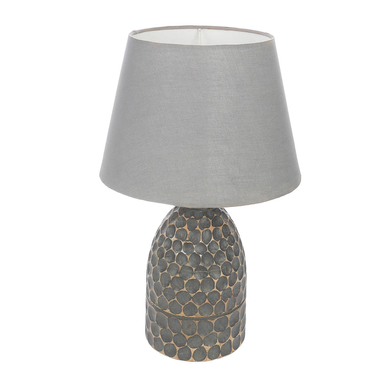 The Decor Mart Vintage Hand Crafted Distressed Grey  Table Lamp With Shades (Includes Bulb) - The Decor Mart 