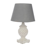 Hand Carved Wood Table Lamp With Shade (Bulb Included) - The Decor Mart 