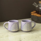 Ceramic Matte Leaf Cups- Set of 4 (Grey)