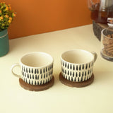 Bohemian Ceramic Tea Cups-Set of 2