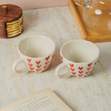 Heart Ceramic Coffee Mug- Set of 2